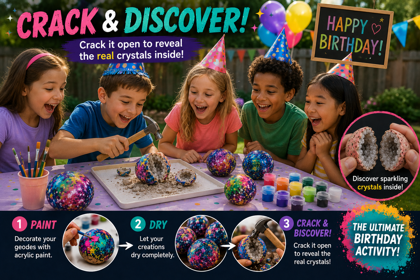 Earth Blings Geode Paint Party