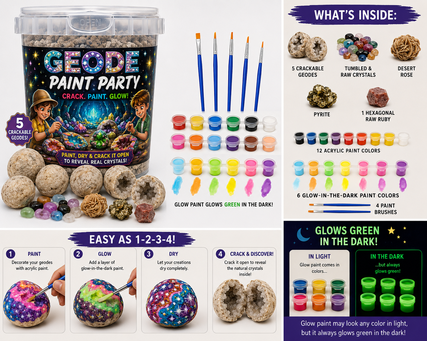 Earth Blings Geode Paint Party