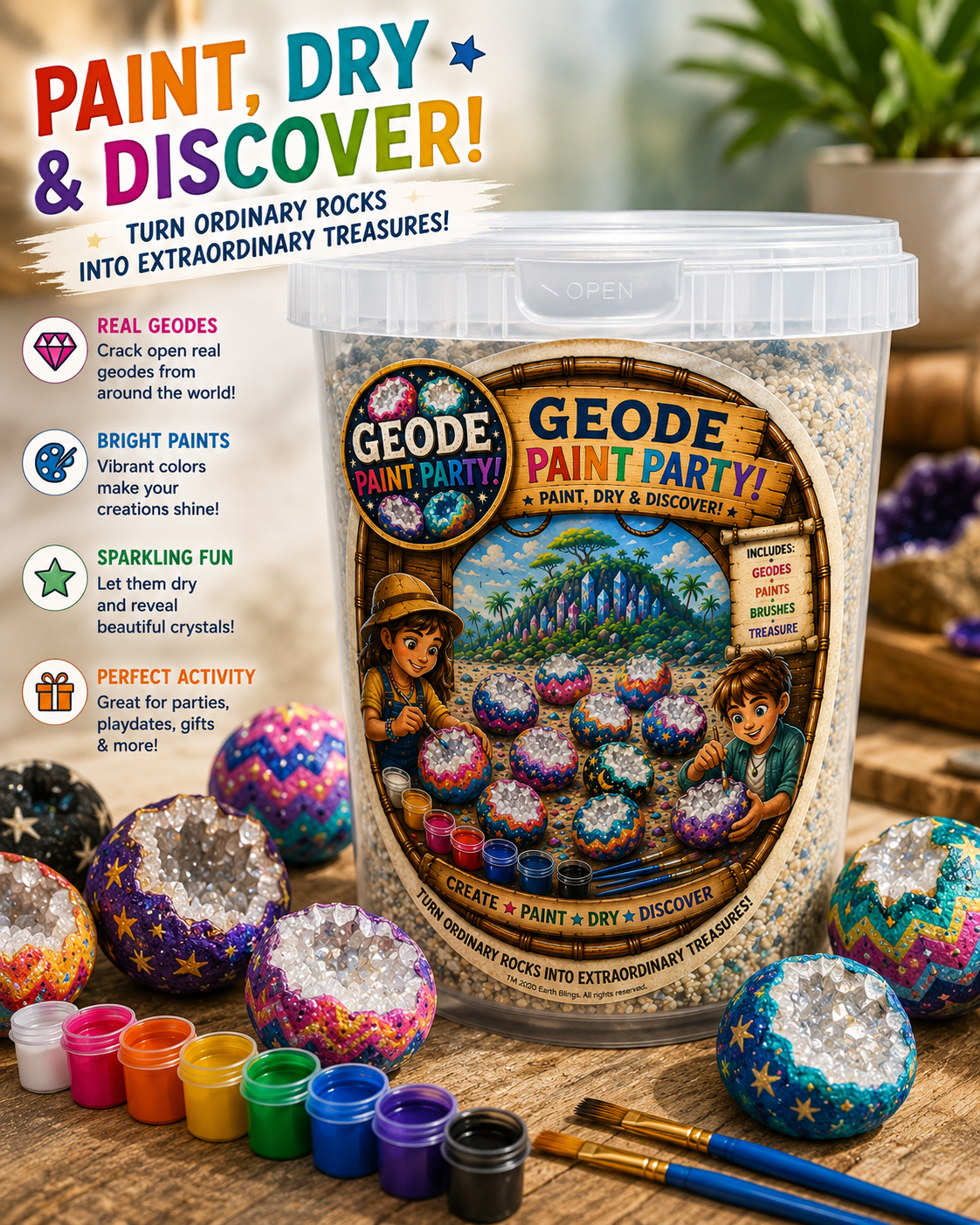 Earth Blings Geode Paint Party