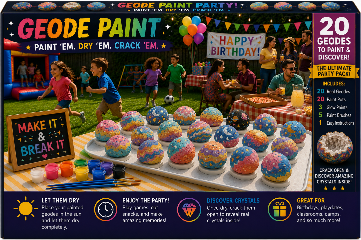 Earth Blings Geode Party - Party Pack
